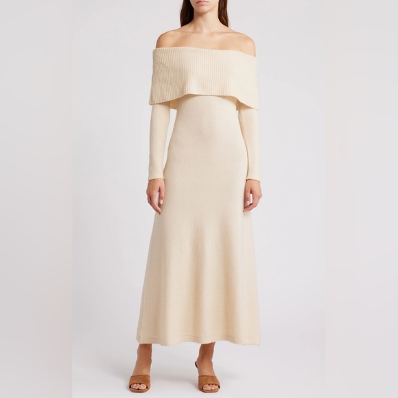 Moon River - Off The Shoulder Knit Dress (Size S) - Picture 3 of 12